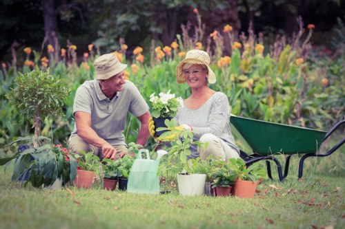 Professional landscaper working in Kings Cross garden